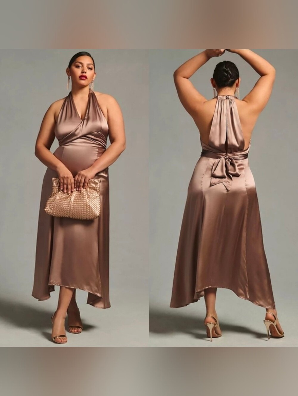 By Anthropologie Silk V-Neck Dress